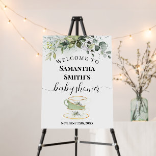 Welcome Tea Baby Shower Eucalyptus Greenery Foam Board