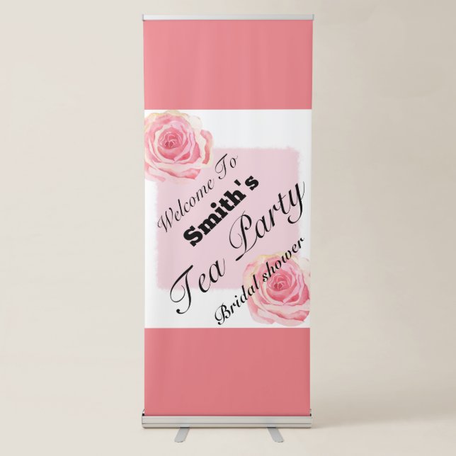 welcome tea party invitation retractable banner (Front)