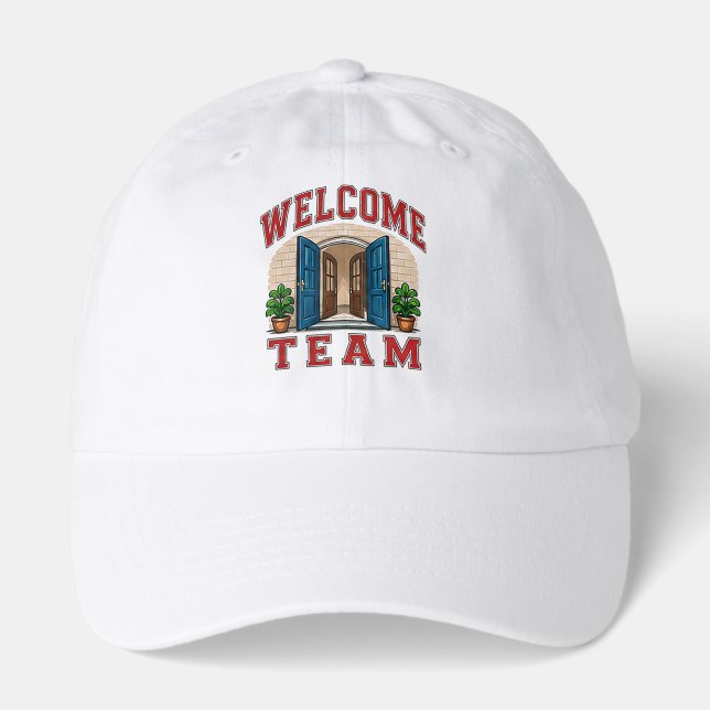 🚪 Welcome Team Staff Typography 👕 Hat (Front)