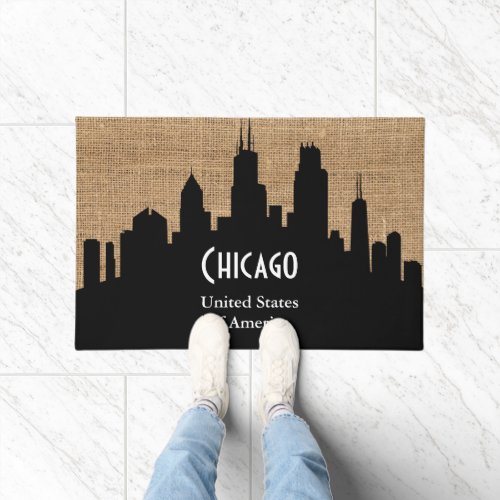 Welcome Texture Burlap _ Chicago Doormat