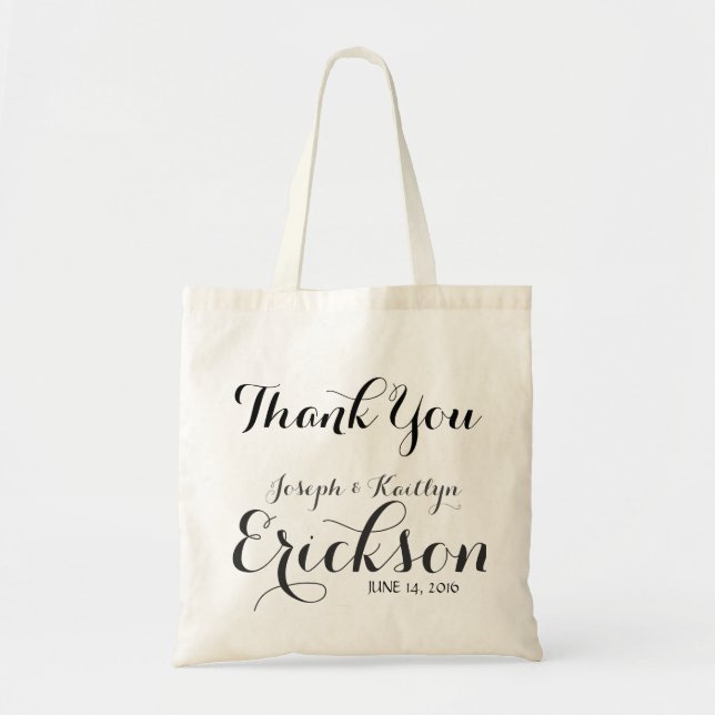 Welcome Thank You Wedding Personalized Tote Bag (Front)