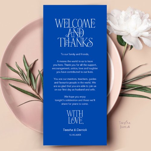 Welcome & Thanks, Place Setting Thank You Card