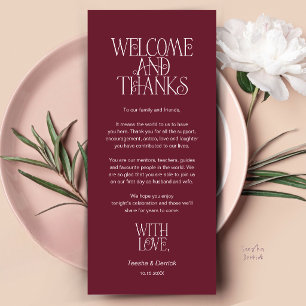 Welcome & Thanks, Place Setting Thank You Card