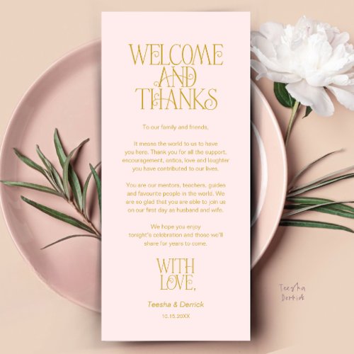 Welcome & Thanks, Place Setting Thank You Card