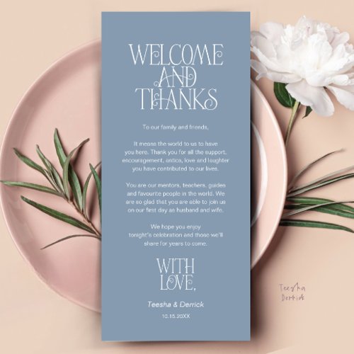 Welcome & Thanks, Place Setting Thank You Card