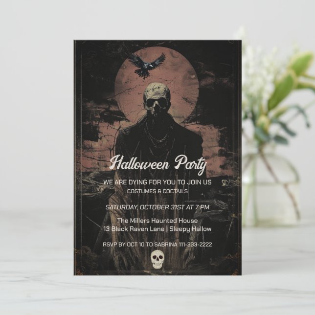 Welcome the Dead Halloween Party Invitation (Standing Front)