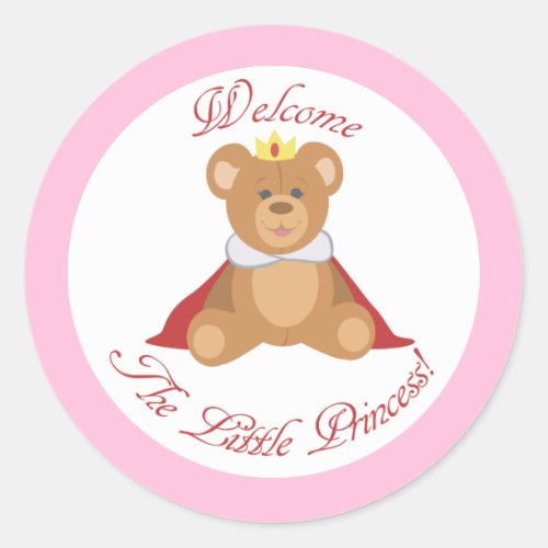Welcome The Little Princess Classic Round Sticker
