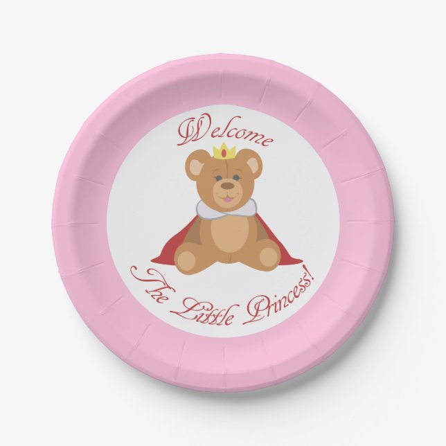 Welcome The Little Princess Paper Plates (Front)