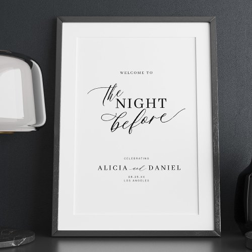 Welcome the night before rehearsal dinner sign