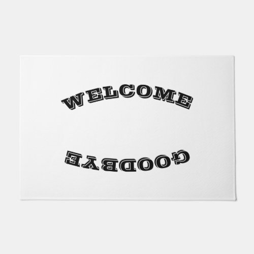 WELCOME THEN GOODBYE GREETINGS TO COMPANY DOORMAT