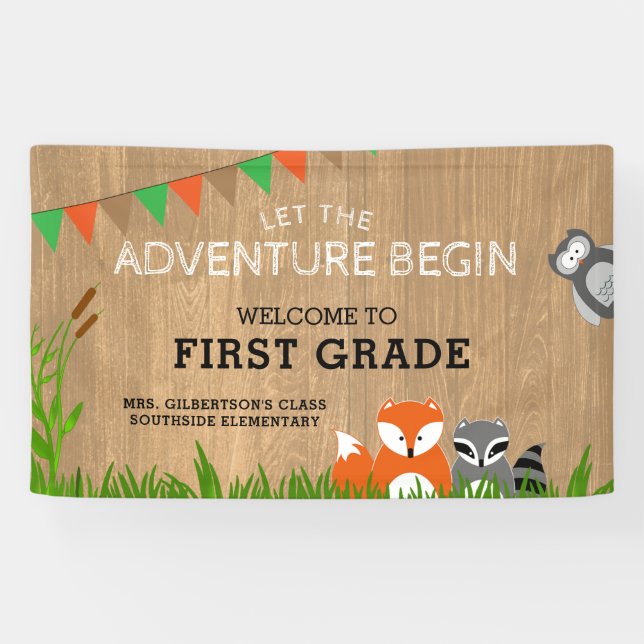 Welcome To 1st Grade Animal Adventure Banner (Horizontal)
