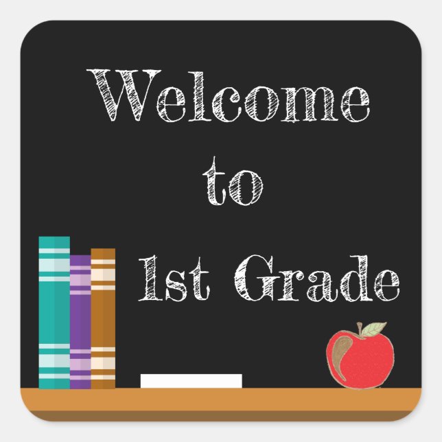 Welcome to 1st grade chalkboard stickers (Front)