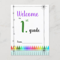 Welcome to 1st grade postcard