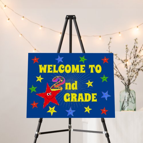 Welcome To 2nd Grade Fun Stars Foam Board