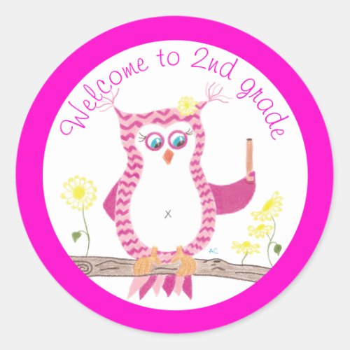 Welcome to 2nd Grade owl back_to_school sticker