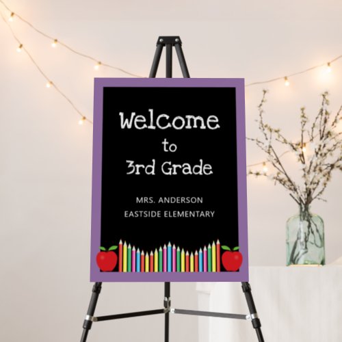 Welcome To 3rd Grade Apple Colored Pencils Foam Board