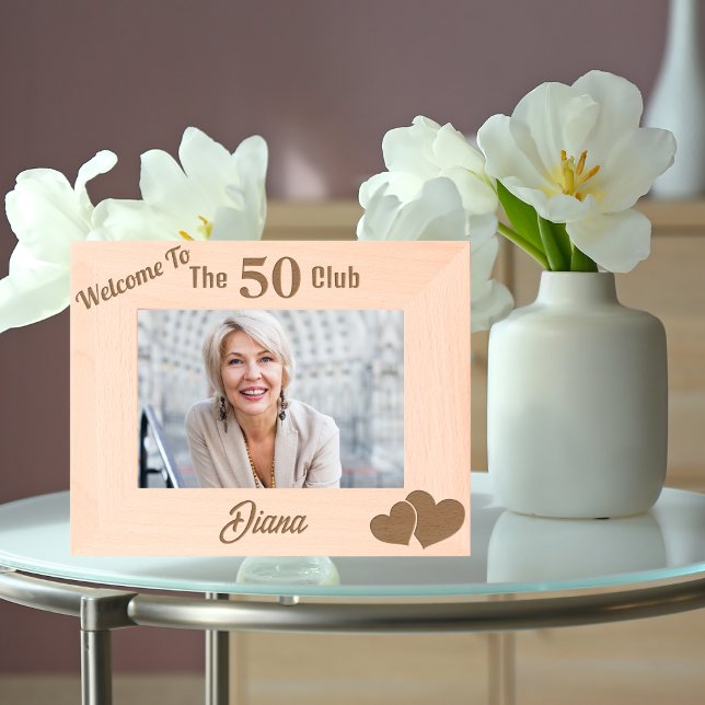Welcome To 50 Club, Modern Birthday Personalized Engraved Frames (Creator Uploaded)