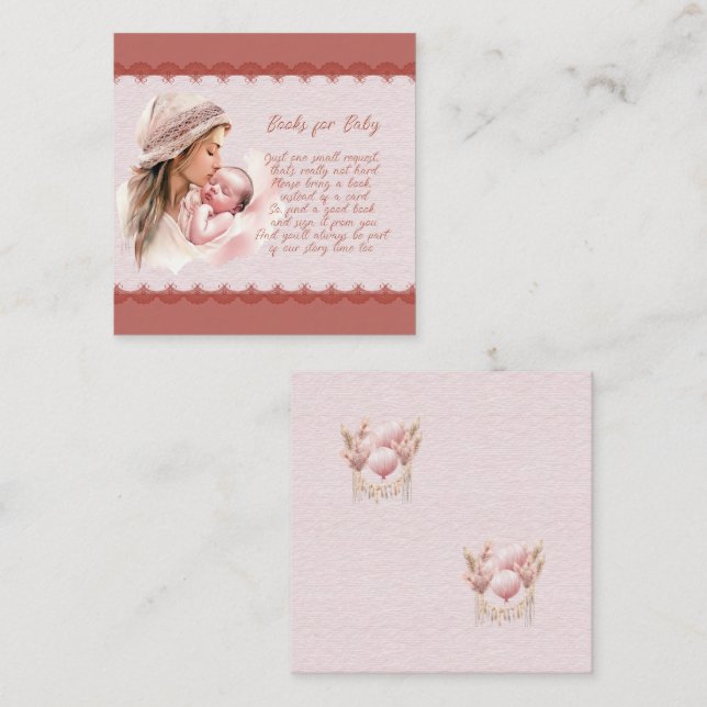 Welcome to a Baby Girl Shower Books for Baby Enclosure Card (Front/Back)