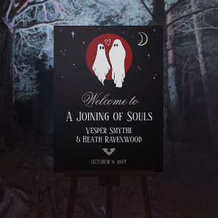 Welcome to A Joining of Souls Halloween Wedding Foam Board