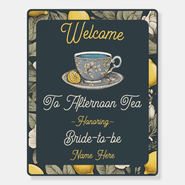 Welcome to Afternoon Tea Bridal Shower Sign (Front)