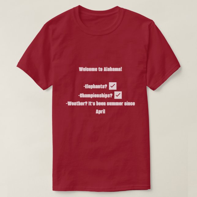Welcome to Alabama T-Shirt (Design Front)