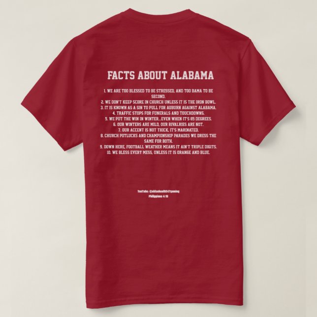 Welcome to Alabama T-Shirt (Design Back)