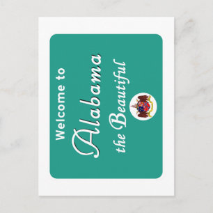 Welcome to Alabama - USA Road Sign Postcard