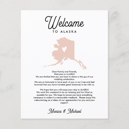Welcome to ALASKA   Letter  Itinerary ANY COLOR