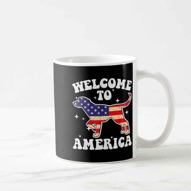Welcome To America Patriotic Dog New American Citi Coffee Mug (Right)