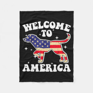 Welcome To America Patriotic Dog New American Citi Fleece Blanket