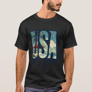 Welcome To America s Gulf Beach Retro Gulf Of USA  T-Shirt