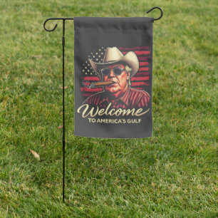 Welcome to America's Gulf Funny Trump America Garden Flag