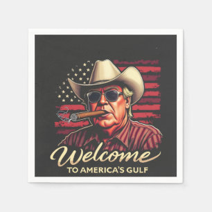 Welcome to America's Gulf Funny Trump America Napkins