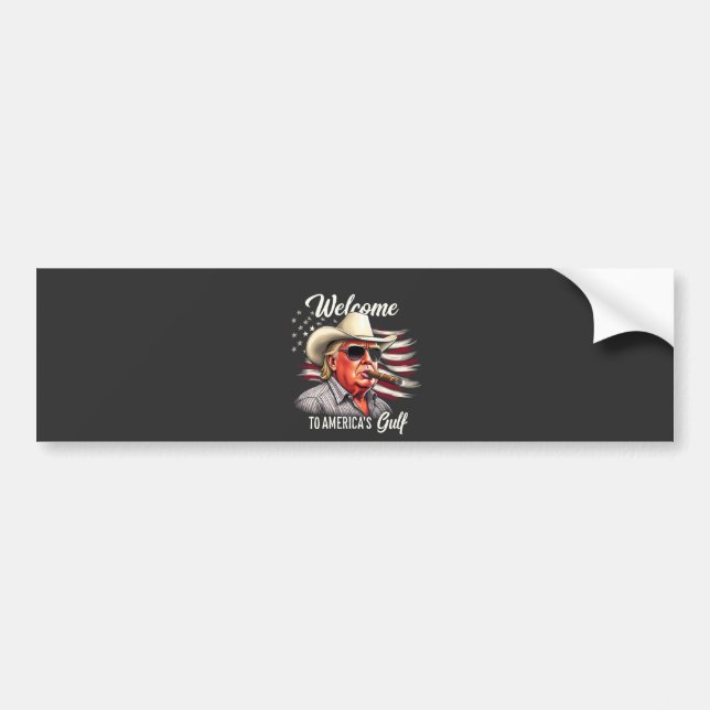 Welcome to America's Gulf Trump East Cost Mexico Bumper Sticker (Front)