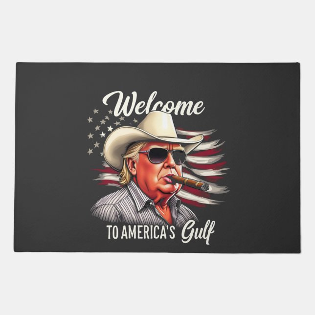 Welcome to America's Gulf Trump East Cost Mexico Doormat (Front)