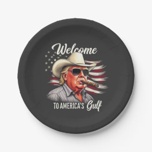 Welcome to America's Gulf Trump East Cost Mexico Paper Plates