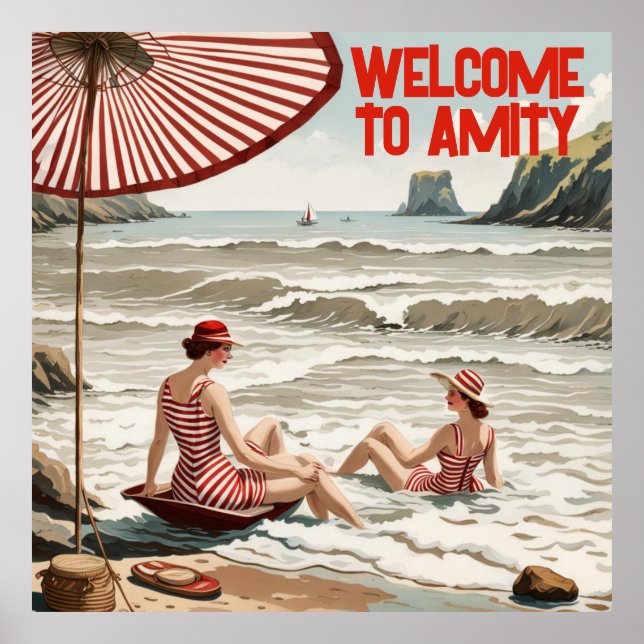 Welcome to Amity (Editable) Seaside Poster (Front)