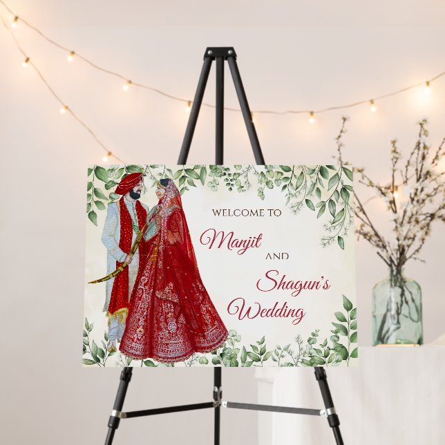 Welcome to Anand Karaj as Sikh Wedding signs (In Situ (Stand))