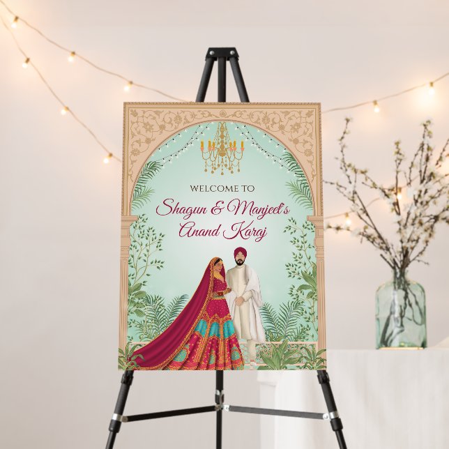Welcome to Anand Karaj Sign & Sikh wedding signs (In Situ (Stand))