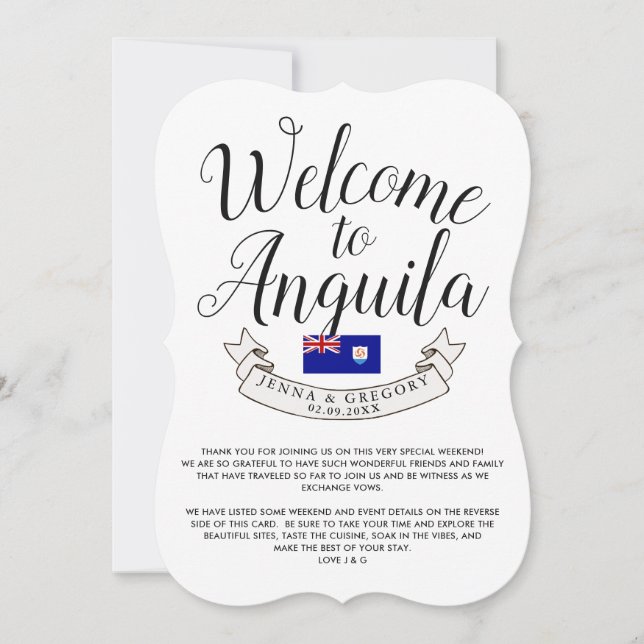 Welcome to Anguilla | Destination Wedding Favor Invitation (Front)