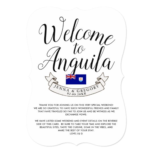 Welcome To Anguilla Destination Wedding Favor Invitation