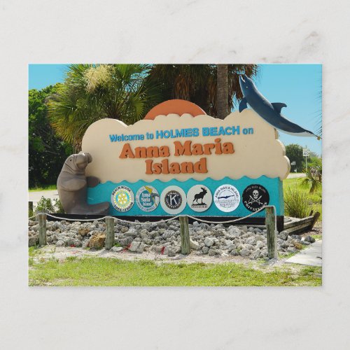 Welcome to Anna Maria Island Sign Postcard