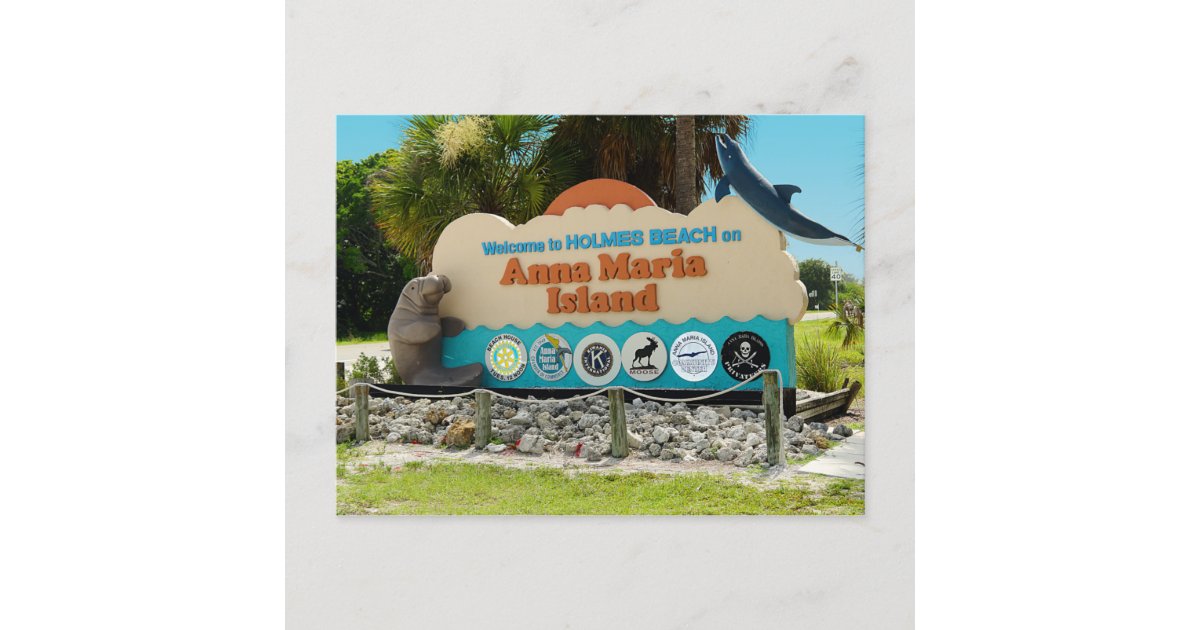 Welcome to Anna Maria Island Sign Postcard | Zazzle