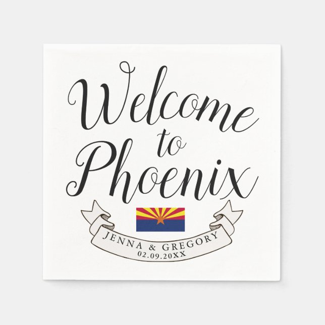 Welcome to Arizona | Destination Wedding Napkins (Front)