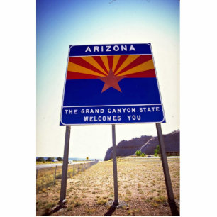 Welcome to Arizona sign at Lupton, Arizona Desert Statuette