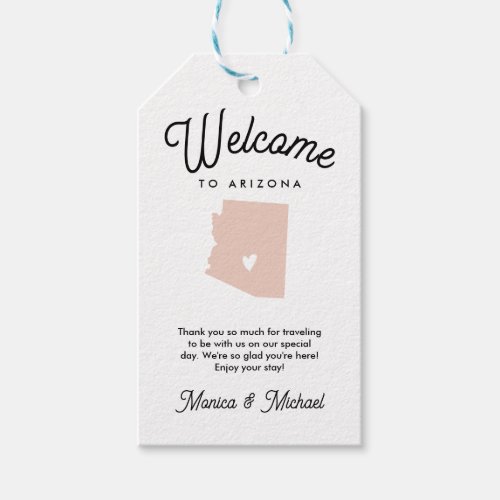 Welcome to ARIZONA Wedding ANY COLOR  Gift Tags