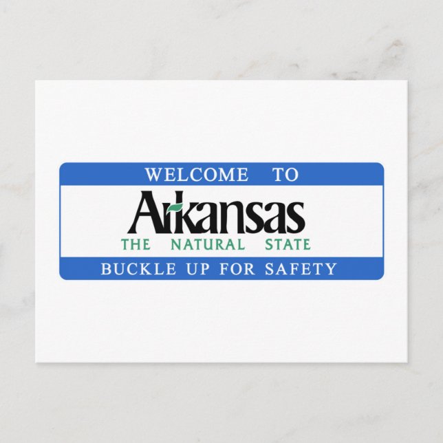 Welcome to Arkansas - USA Road Sign Postcard (Front)