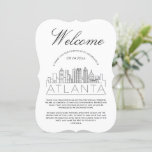 Welcome to Atlanta | Guests Details Invitation<br><div class="desc">A unique guest details card tailored to your wedding guest traveling to see you in the beautiful city of Atlanta, Georgia. It features a modern deco-style illustration of the city's skyline on the front followed by spaces for your unique wedding day information on the back. All elements of this item...</div>