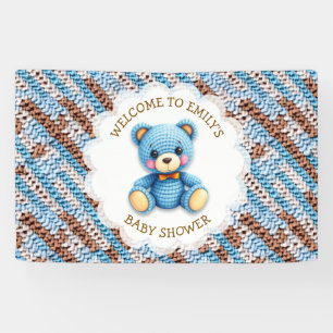 Welcome to Baby Shower Crochet Teddy Bear Banner