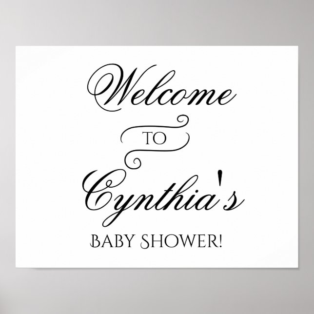 Welcome to Baby Shower Poster Sign (Front)